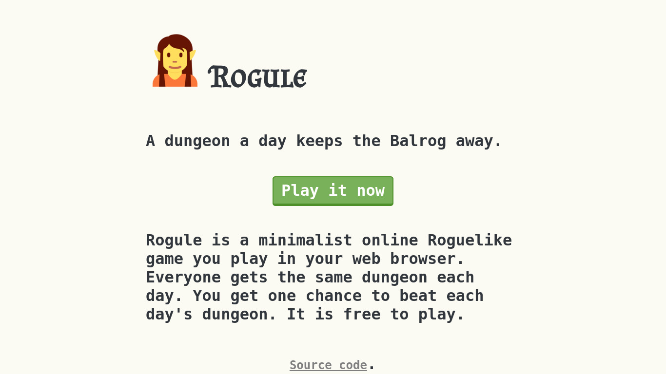 Rogule Landing page