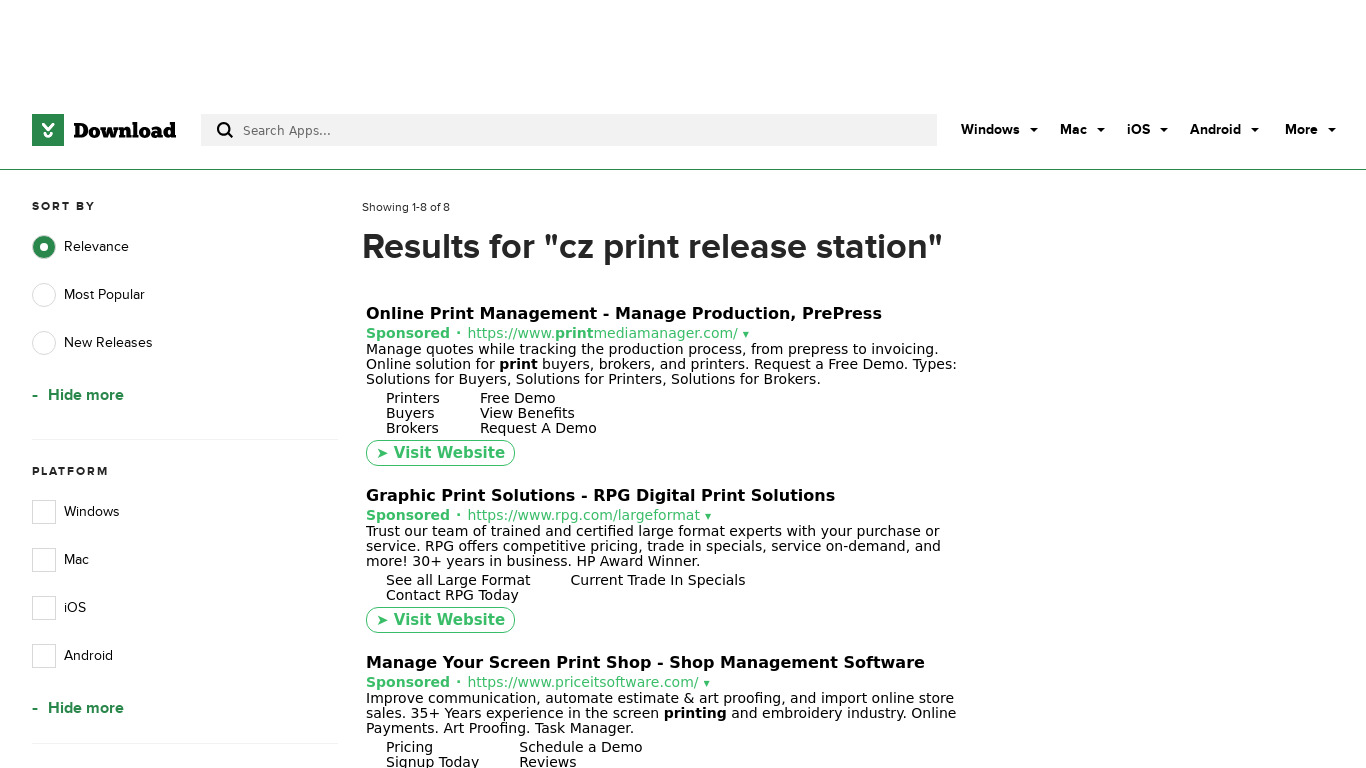 CZ Print Release Station Landing page