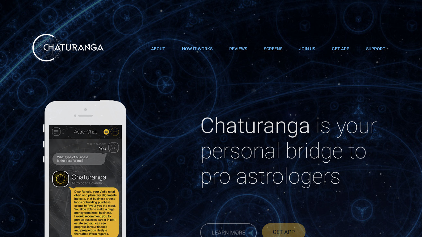 Chaturanga Astrology Landing page