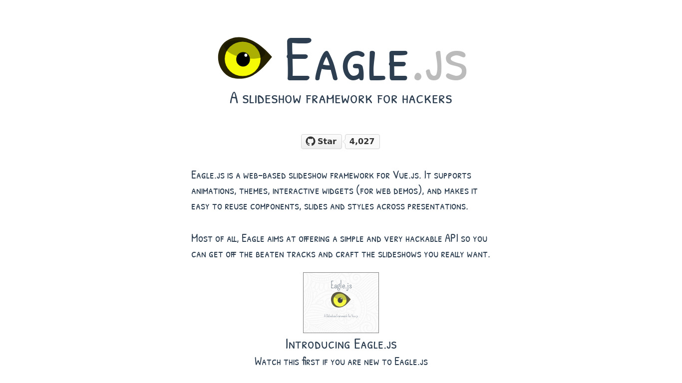 Eagle.js Landing page
