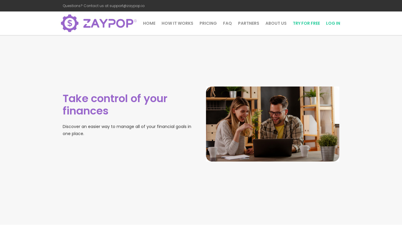 ZayPop Landing page