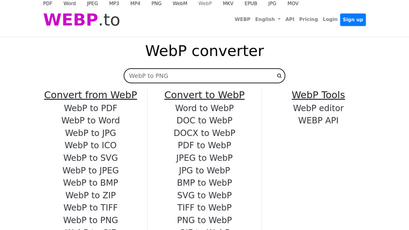 WEBP.to Landing Page