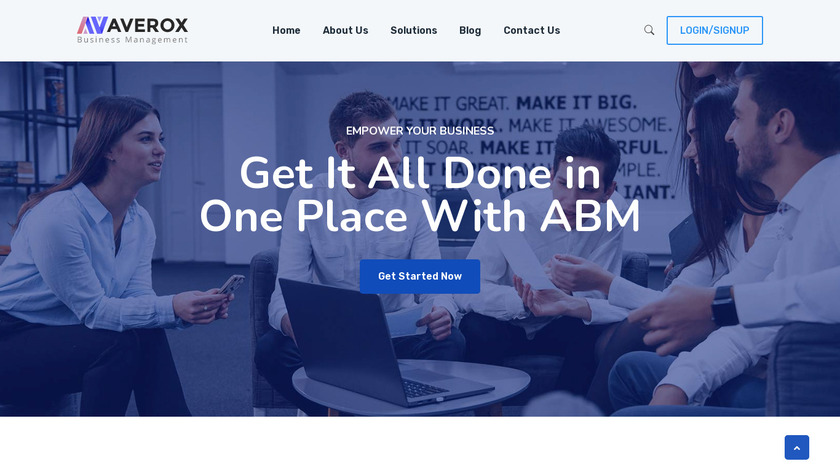 Averox Business Management Landing Page