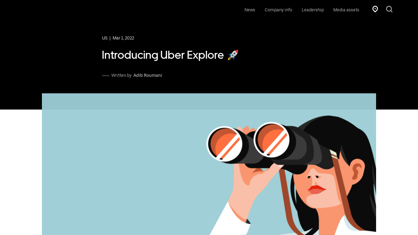 Uber Explore Landing page