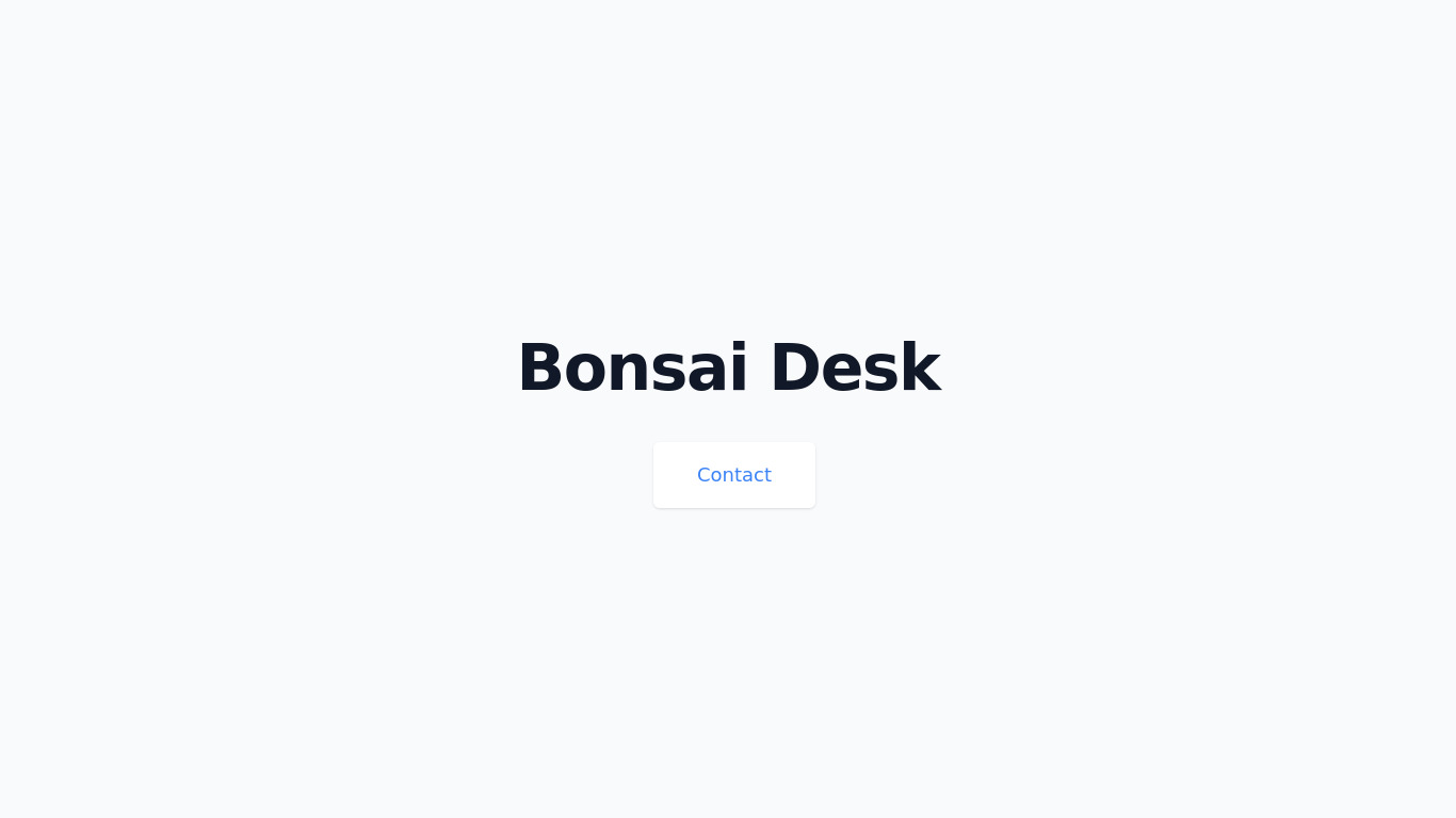 Bonsai Desk Landing page