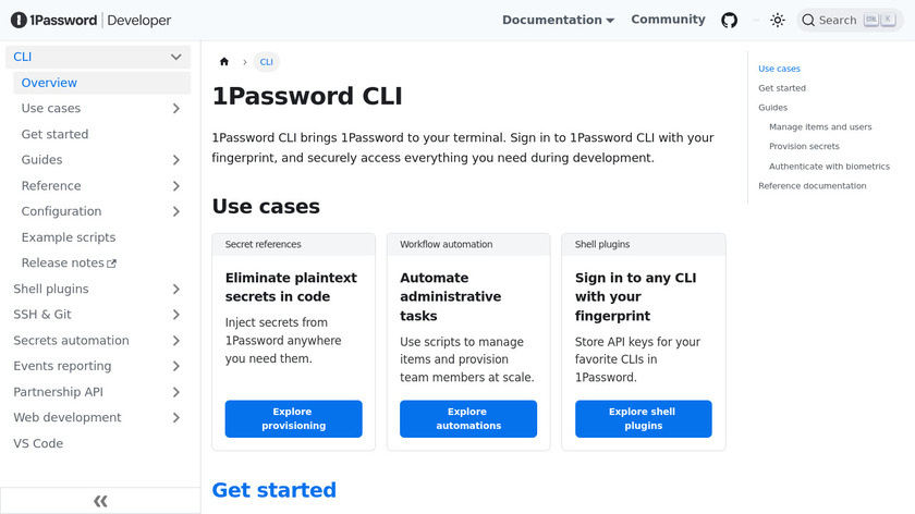 1Password CLI Landing Page