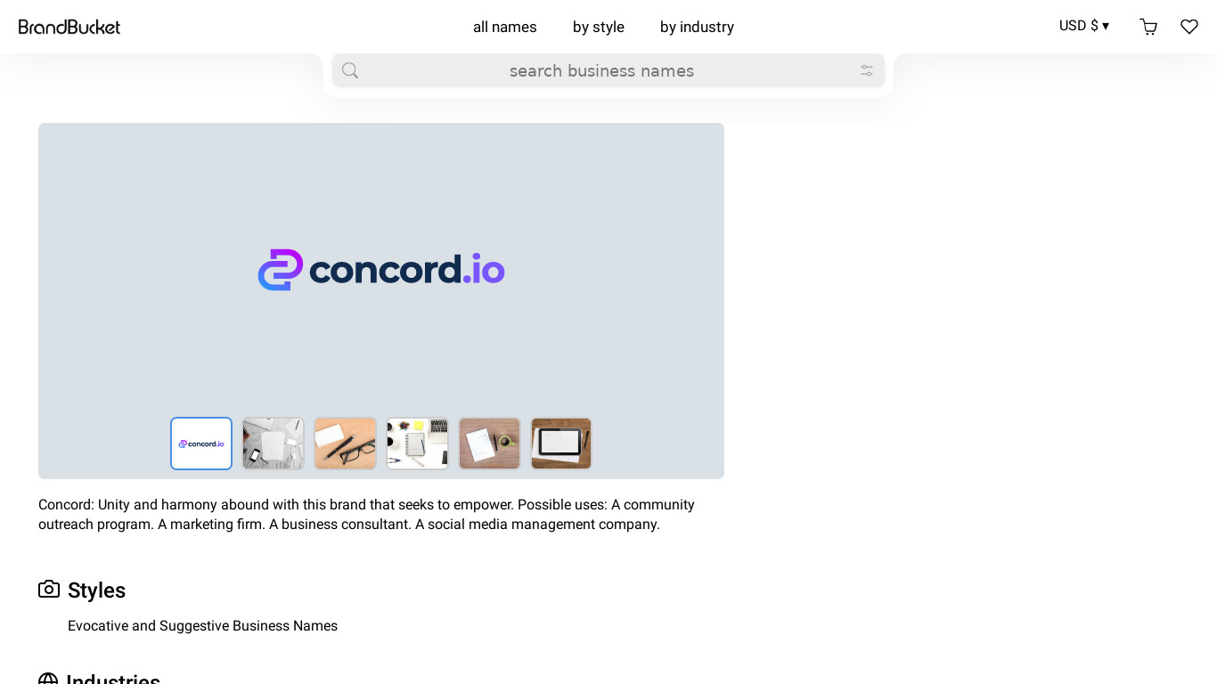Concord.io Landing page