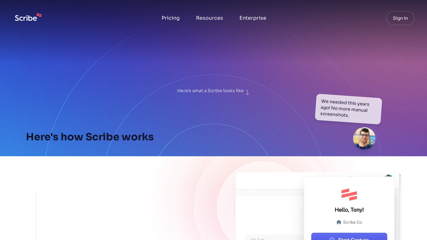 ScribeHow Landing page