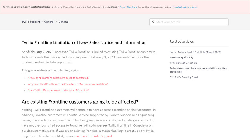 Twilio Frontline Landing Page