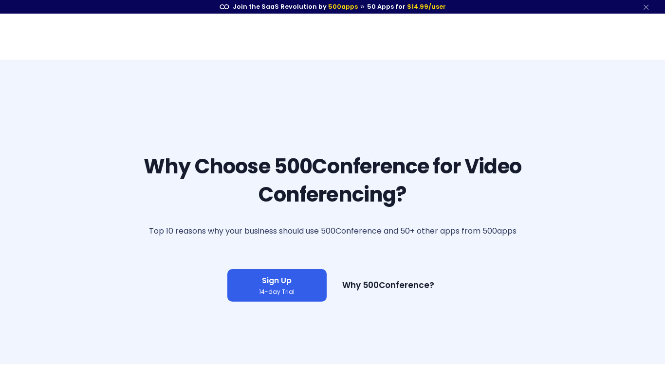 500Conference Landing page