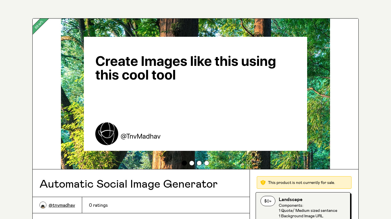 Automatic Image Generator Landing page