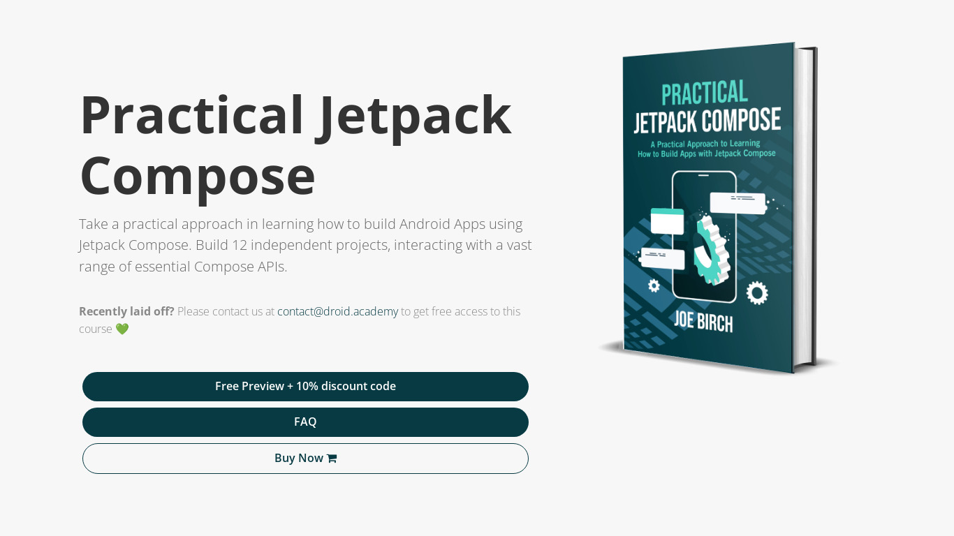Practical Jetpack Compose Landing page