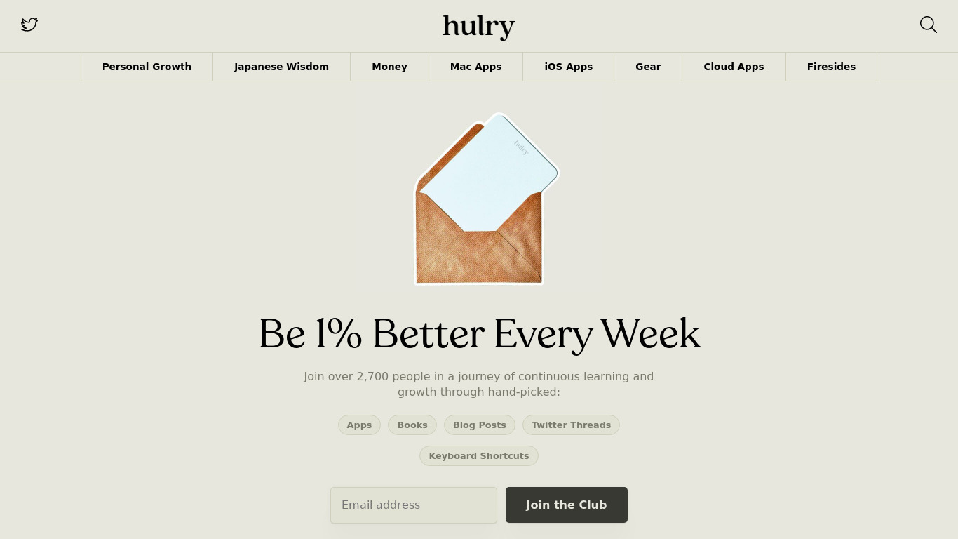The Hulry Newsletter Landing page