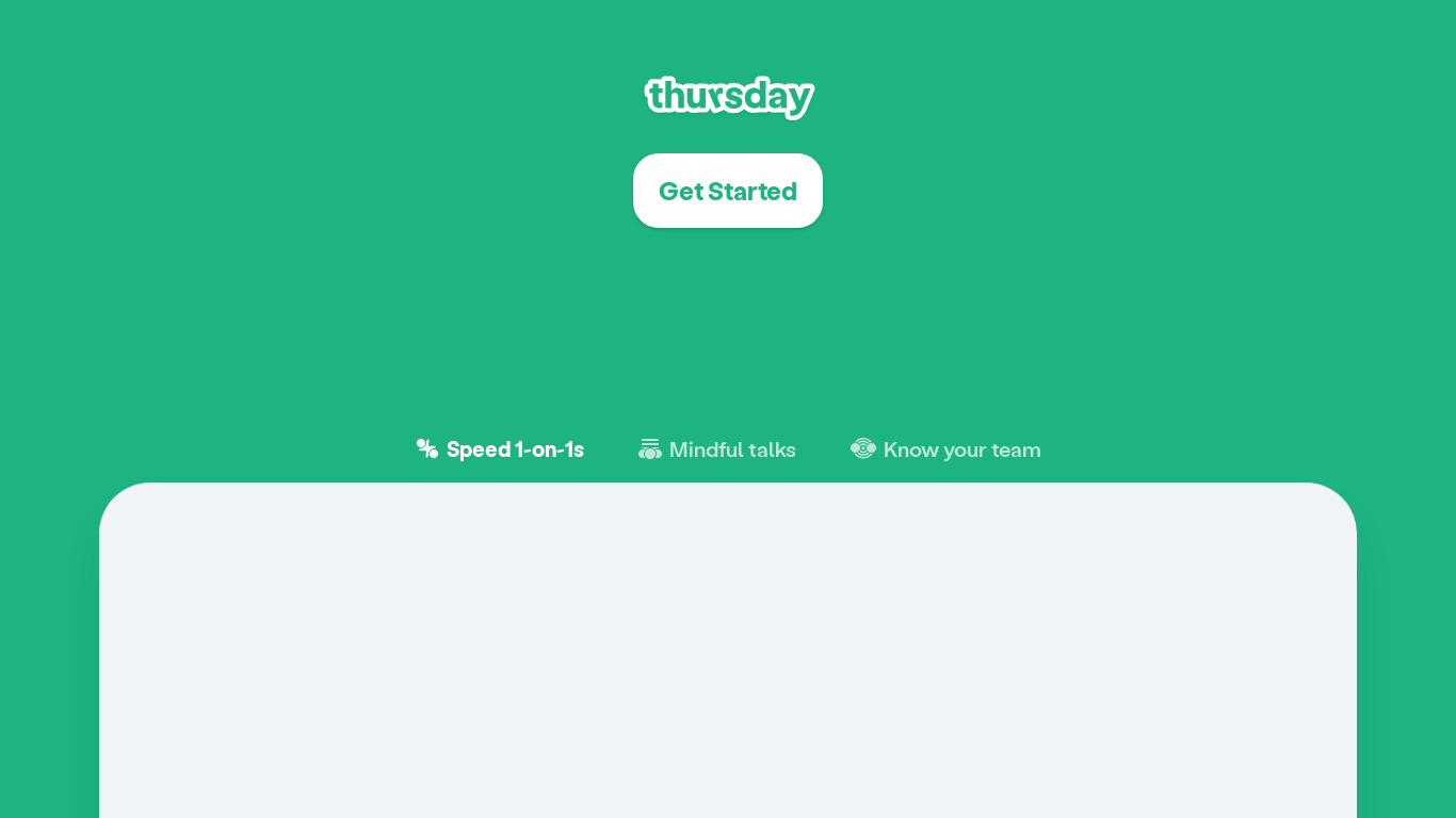 Conversations by Thursday Landing page