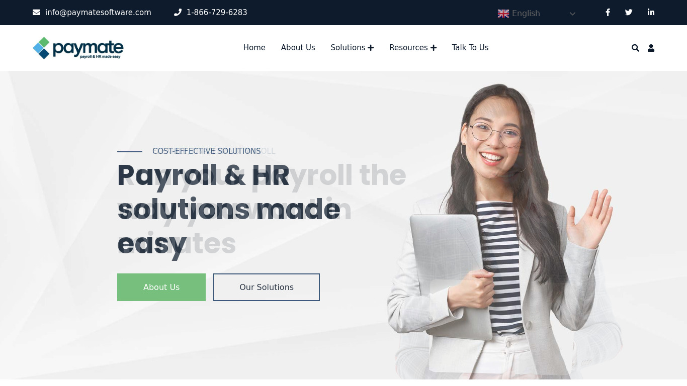 Paymate Software Landing page
