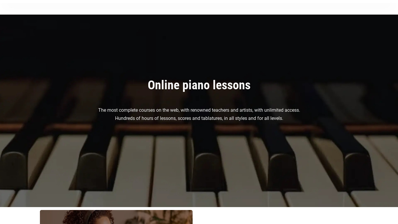 iMusicSchool Piano Landing page