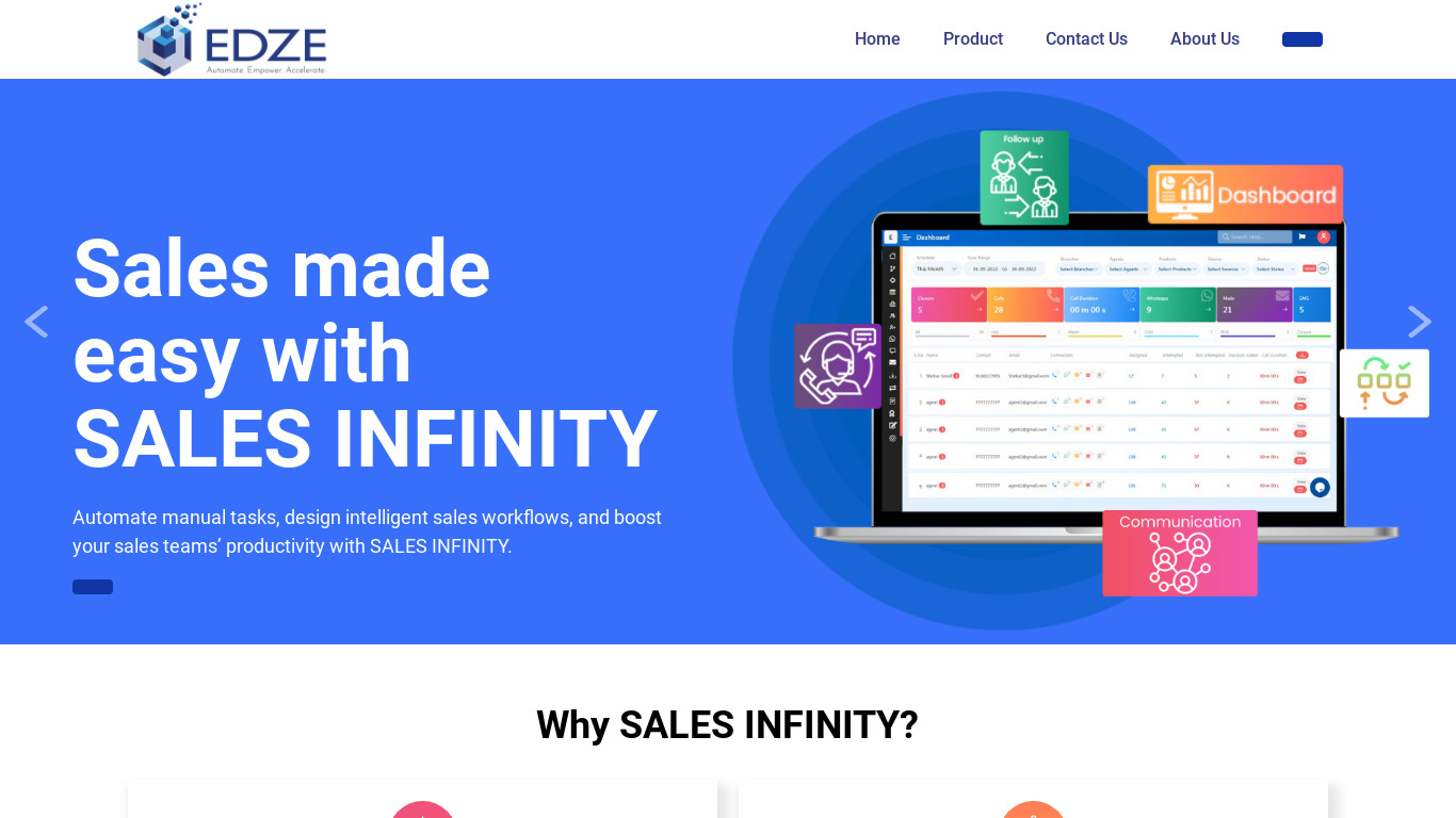 EDZE.in Landing page