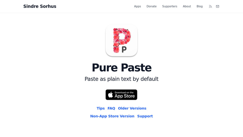 Pure Paste Landing Page