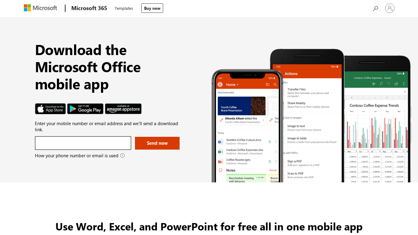 Office for iPad Landing page