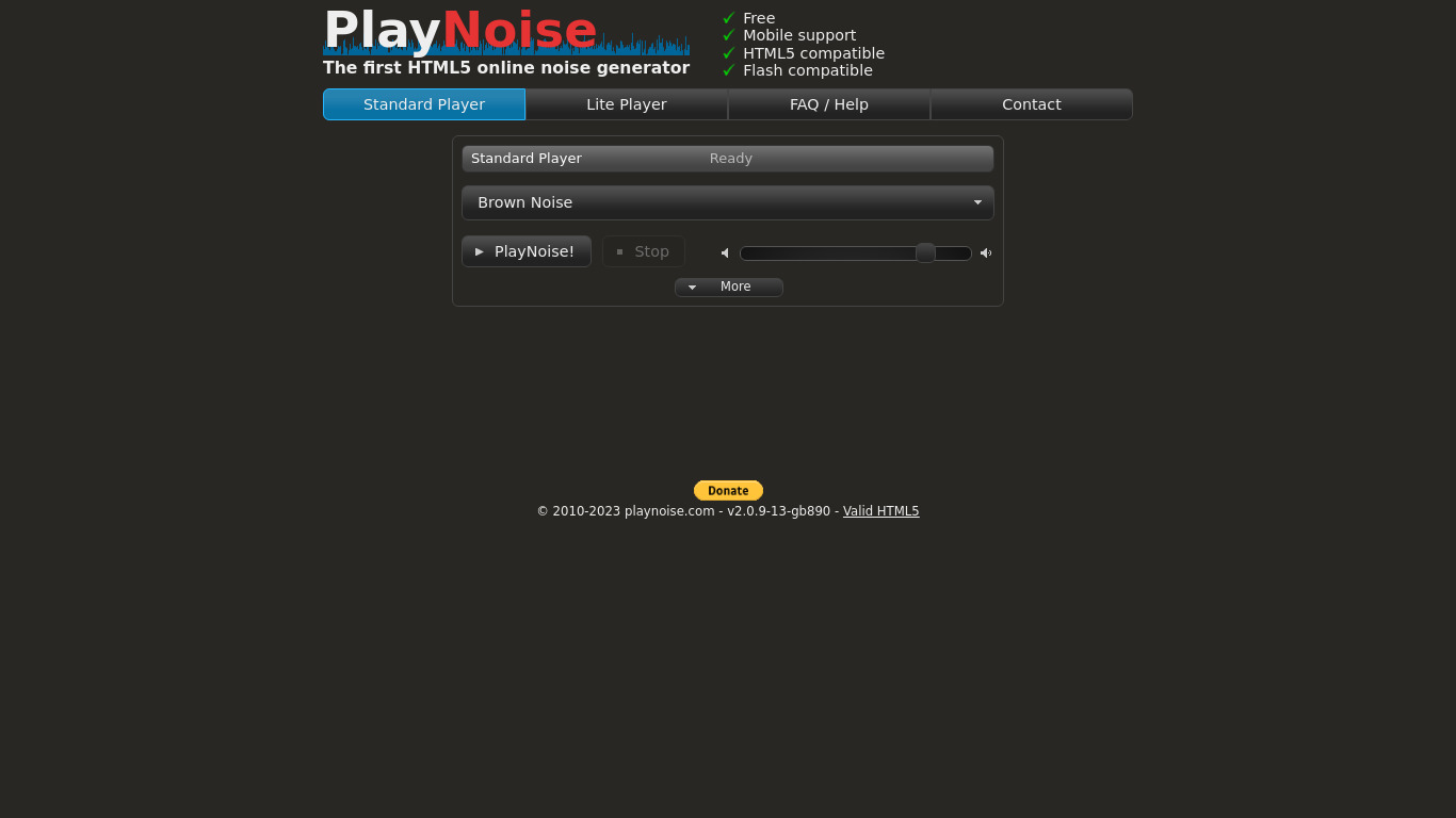PlayNoise Landing page