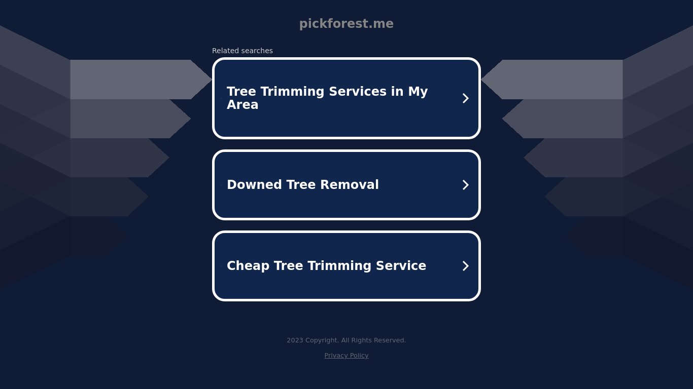 PickForest Landing page