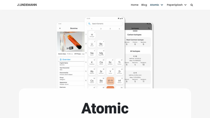 Atomic - Periodic Table Landing Page