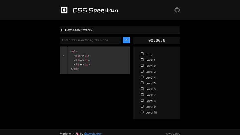 CSS Speedrun Landing Page