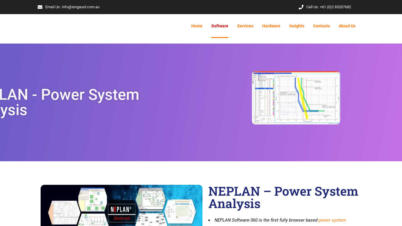 NEPLAN by iEngineering Landing page