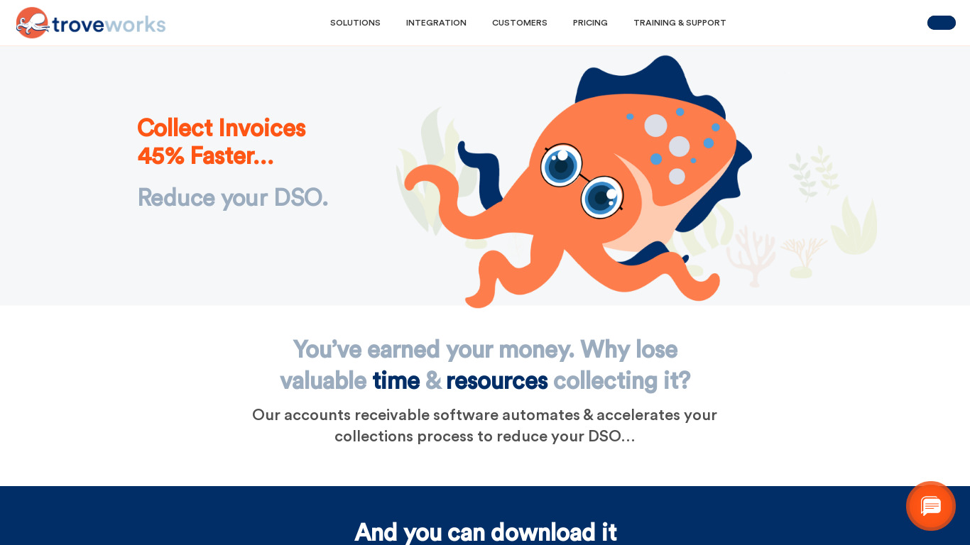TroveWorks Landing page