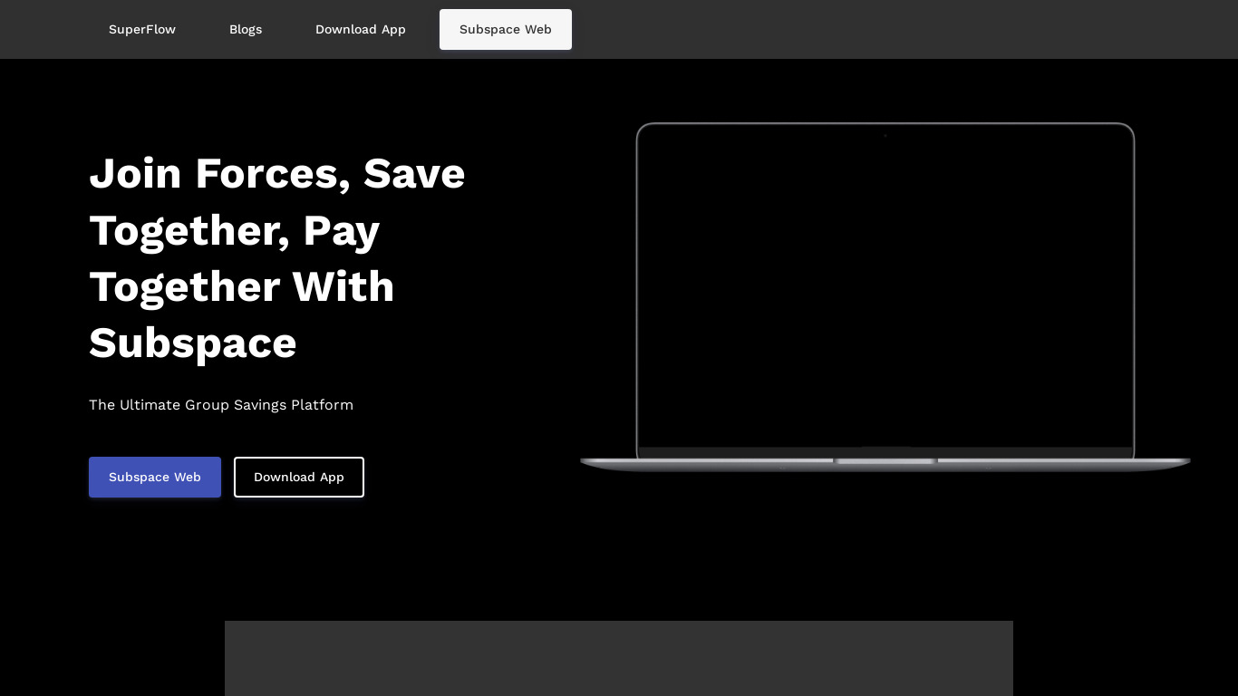 Subspace Landing page