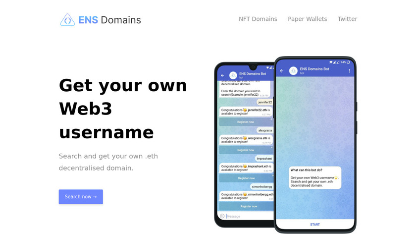 ENS Domains Landing Page