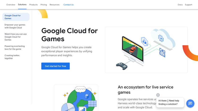 Google Game Servers Landing Page