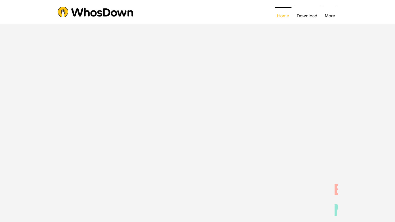 WhosDown Landing page