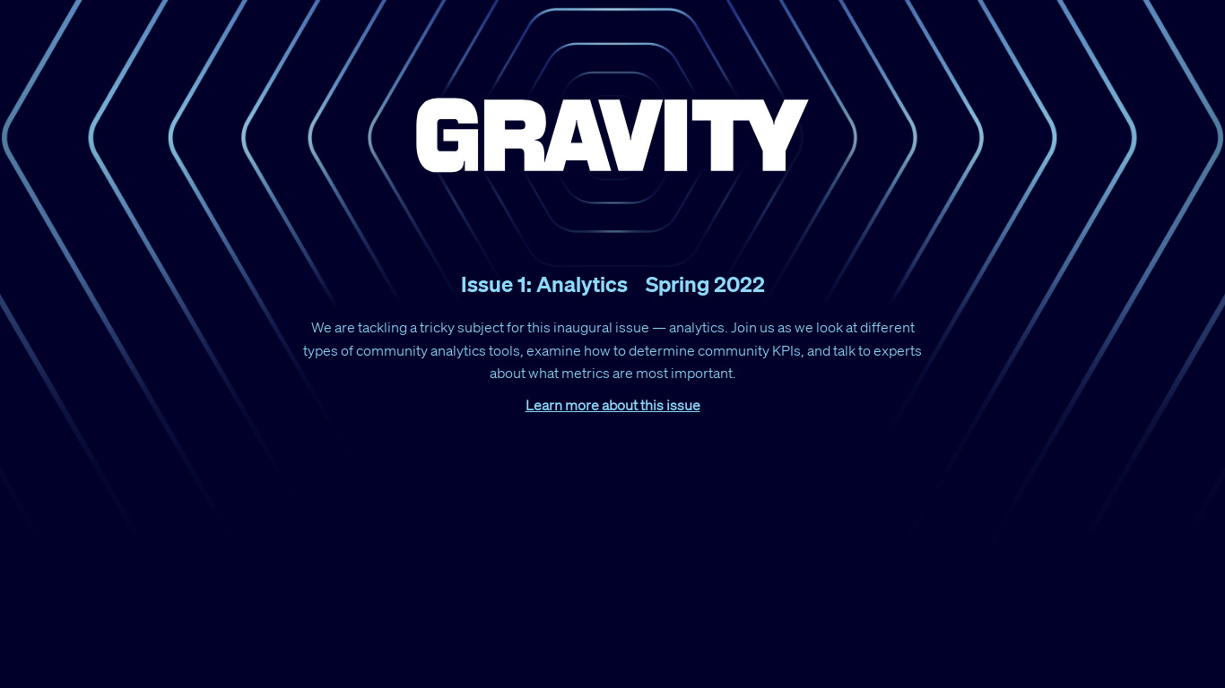 Gravity by Orbit Landing page