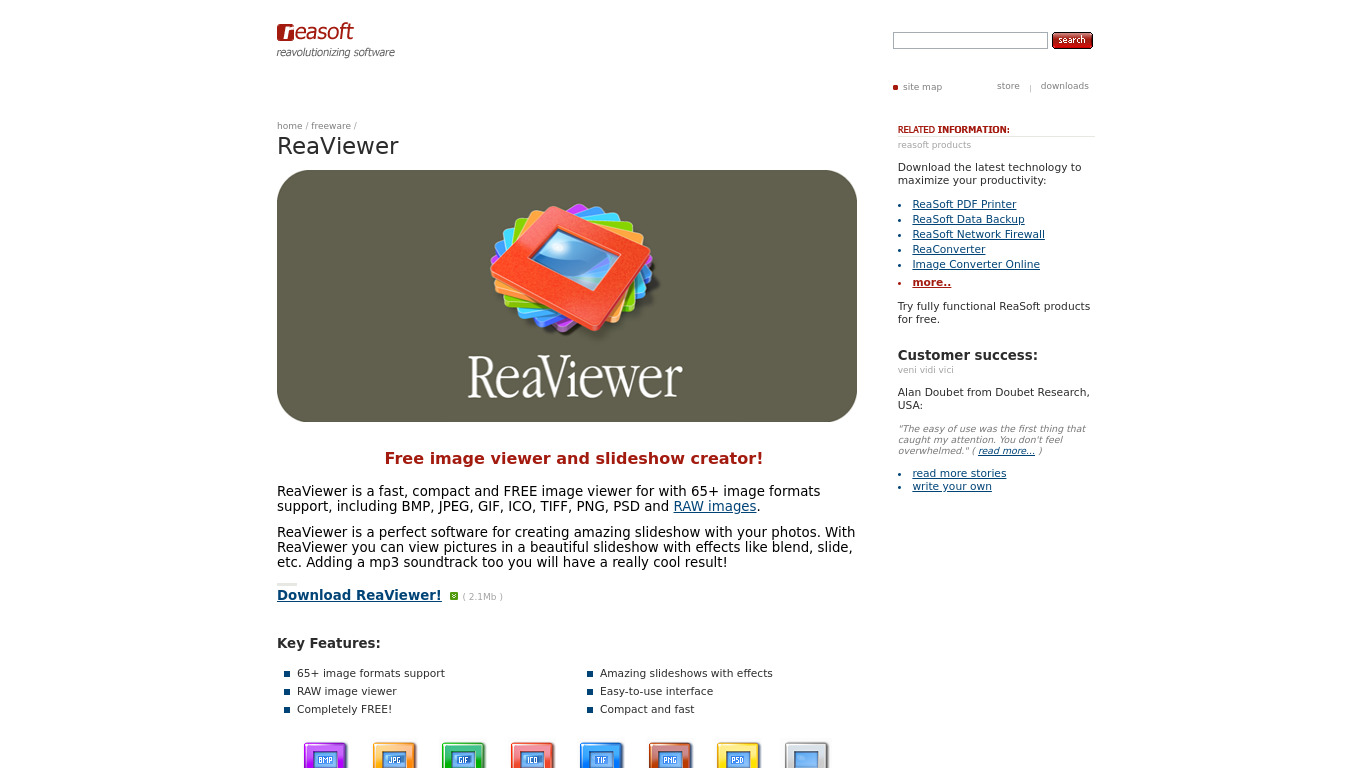 ReaViewer Landing page