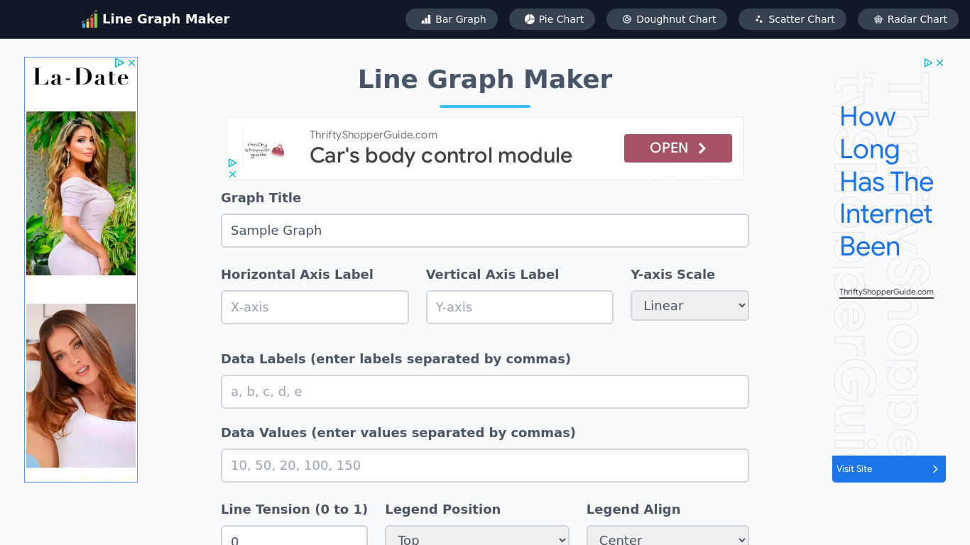 Line Graph Maker Landing page