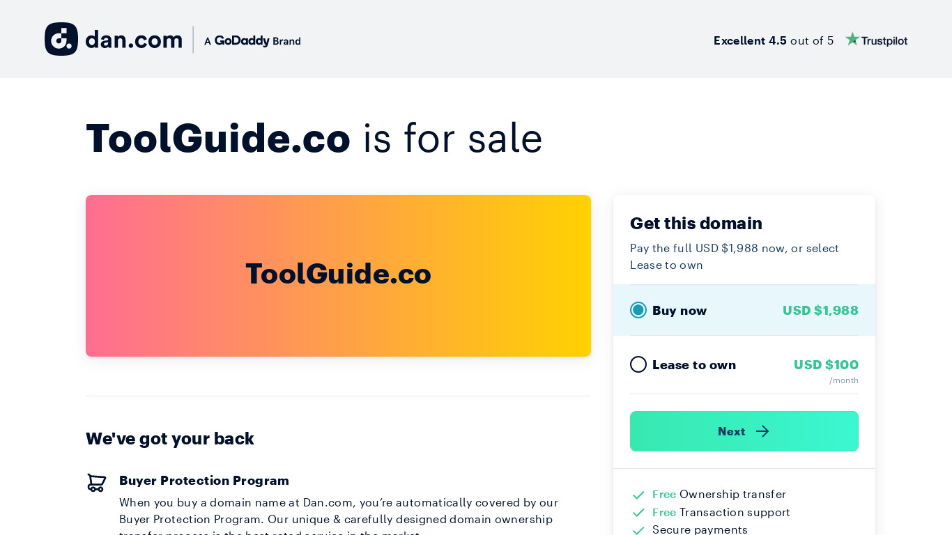 Tool Guide Landing page