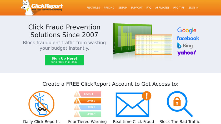 ClickReport Landing Page