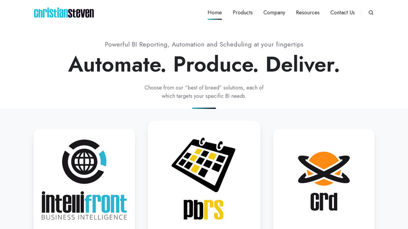 IntelliFront BI Landing Page