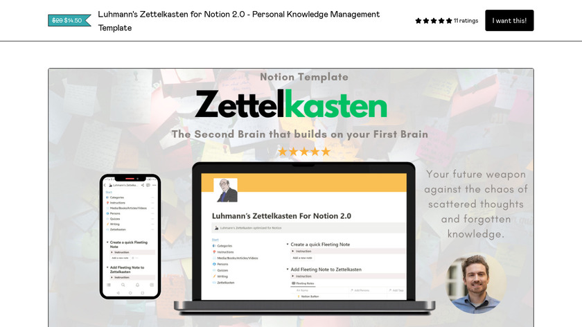 Zettelkasten for Notion Landing Page