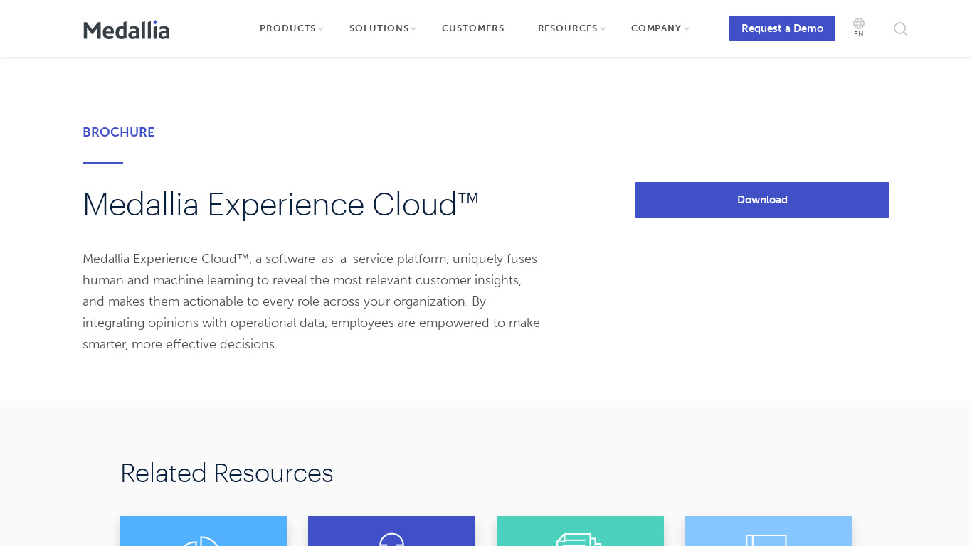 Medallia Experience Cloud Landing page