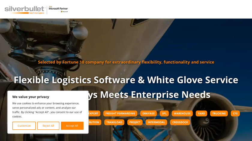 Silver Bullet Logistics Software Landing Page
