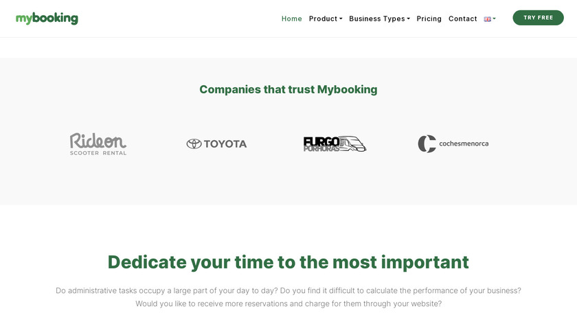 Mybooking Landing Page