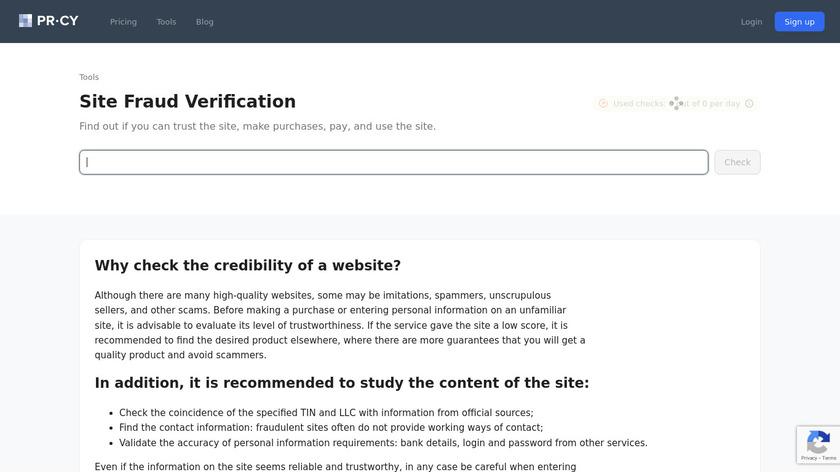 Website Trust Checker Landing Page