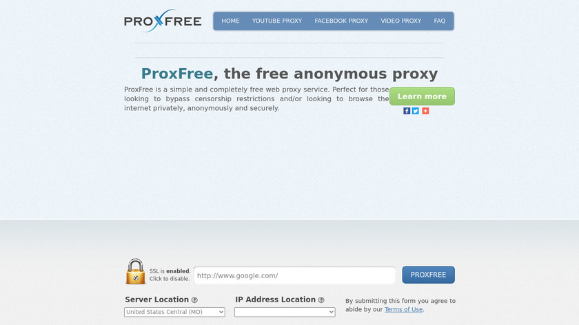 ProxFree Landing Page