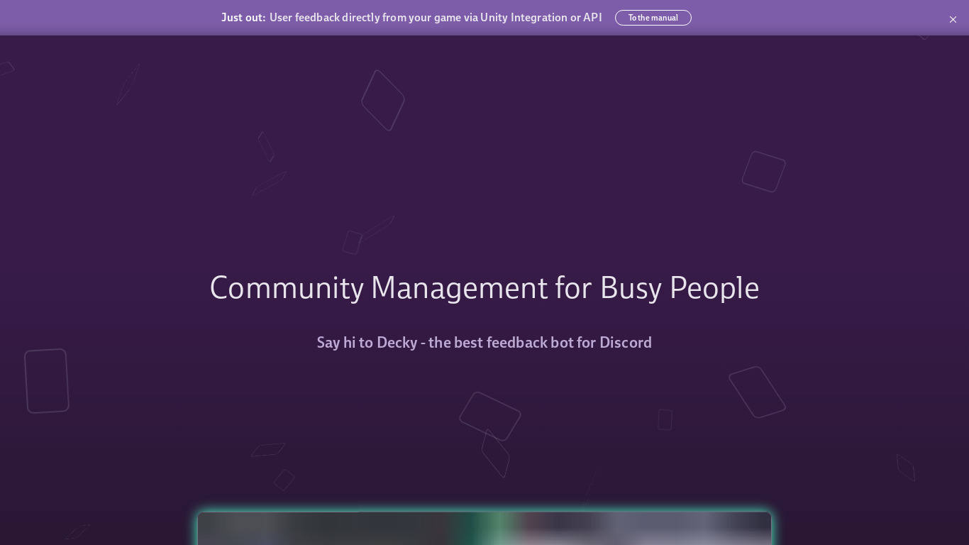 Decky Landing page