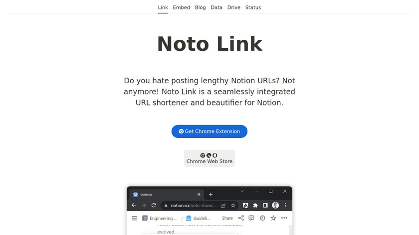 Noto Link Landing Page
