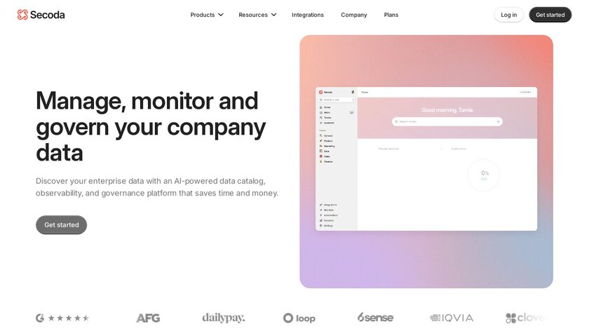 Secoda Landing Page