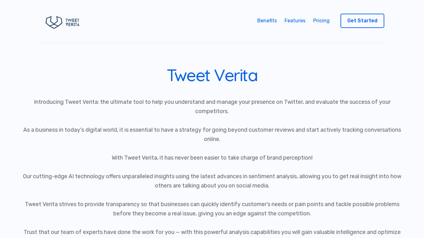 Tweet Verita Landing Page