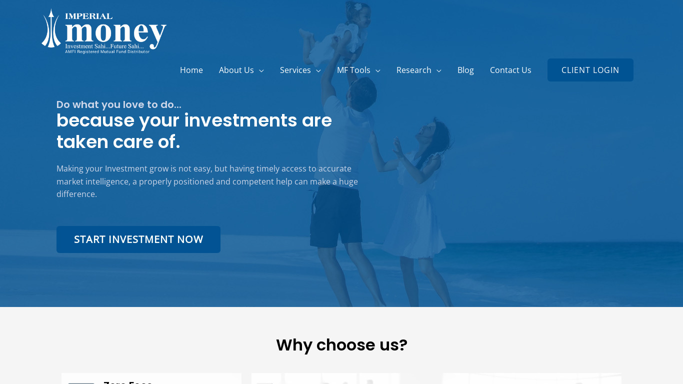 Imperial Money Landing page
